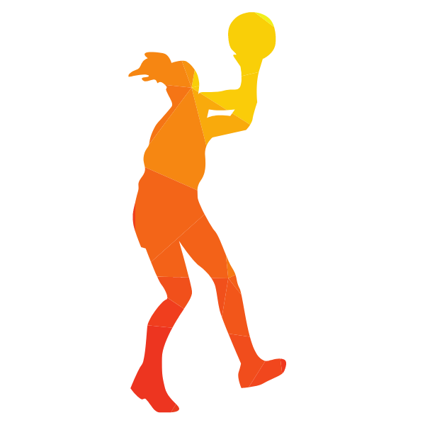 Basketball player woman low poly pattern