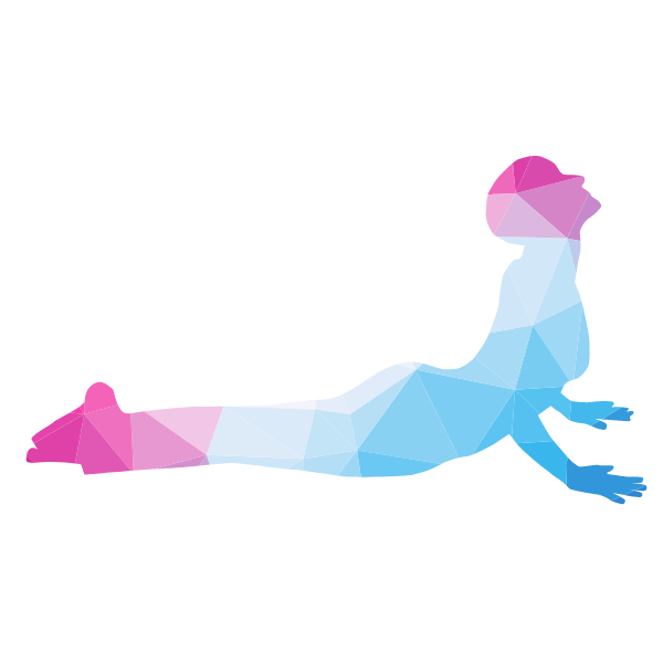 Yoga pose silhouette color low poly pattern