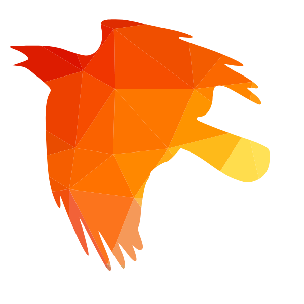 Crow silhouette low poly pattern