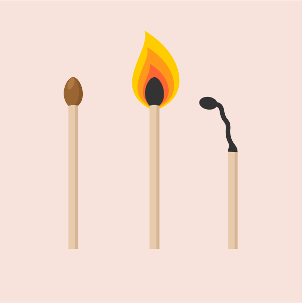 Lit matches vector clip art