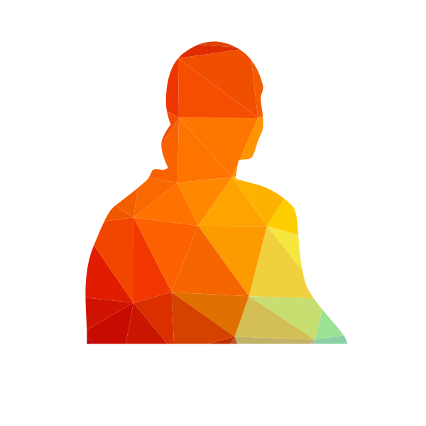 Person color silhouette low poly