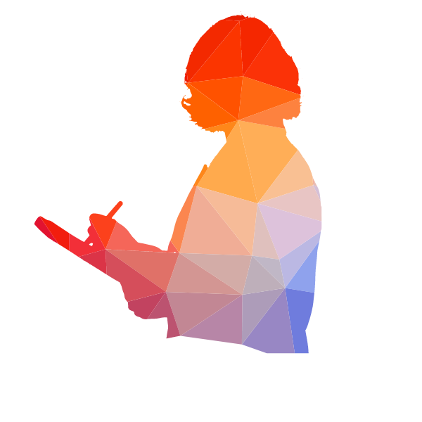 Woman silhouette clip art low poly pattern