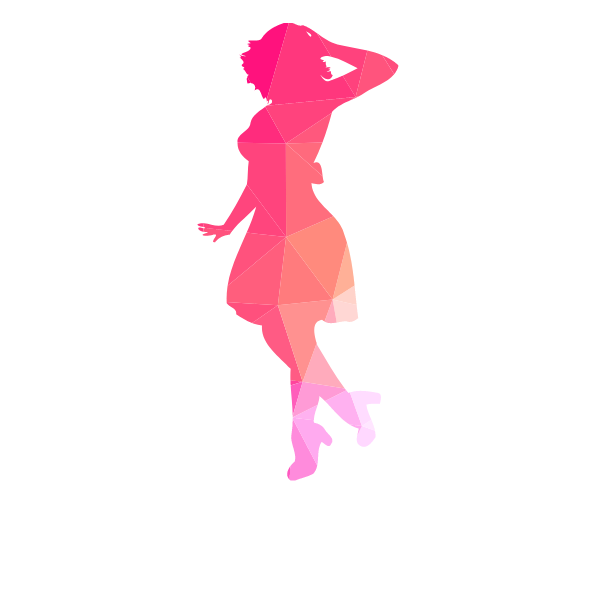 Fashionable woman low poly