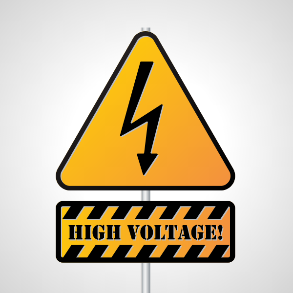 High voltage warning sign