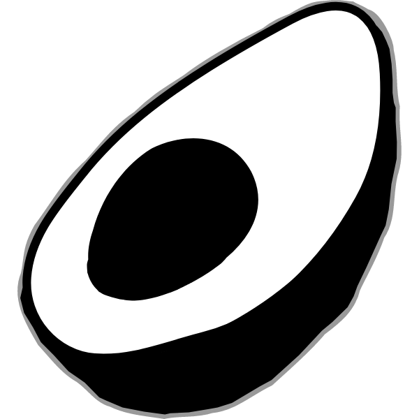 black and white avocado