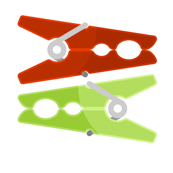 Pegs in red and green color