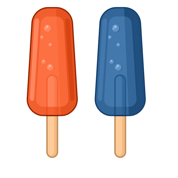 Red and blue ice cream