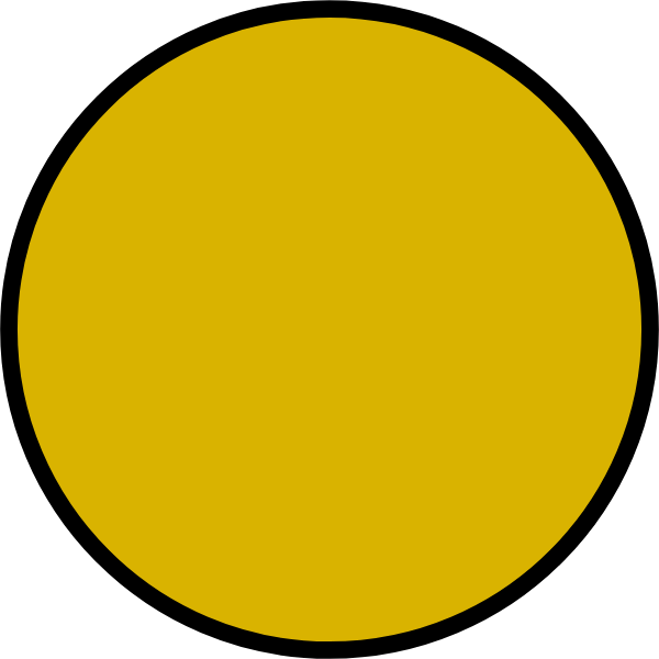 Yellow circle with black outline