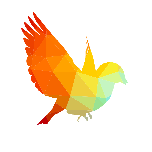 Flying bird silhouette low poly