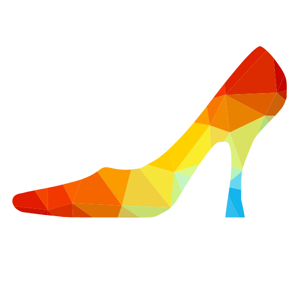 Heel shoe silhouette low poly