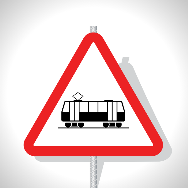 Tram road sign