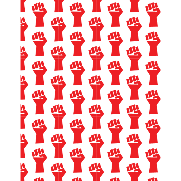 Raised hand seamless pattern