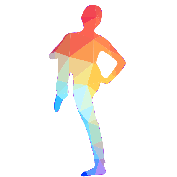 Dancer low poly silhouette