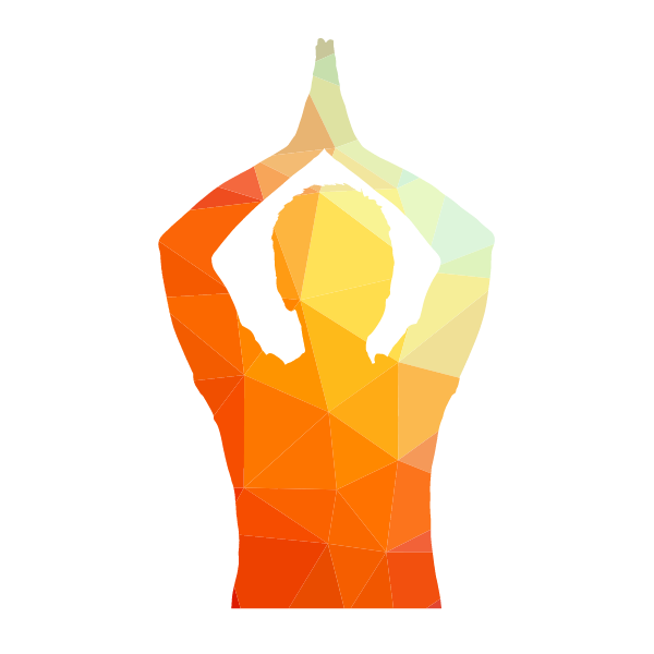 Yoga pose silhouette low poly