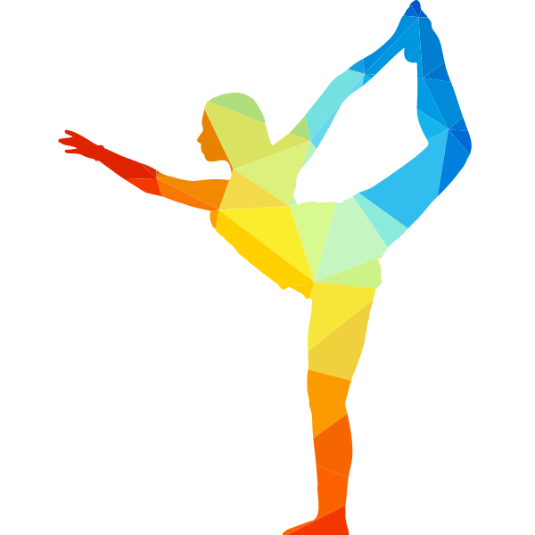 Yoga posing silhouette