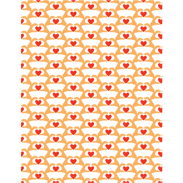 Heart hands seamless pattern