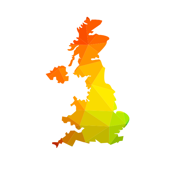 Uk map color outline