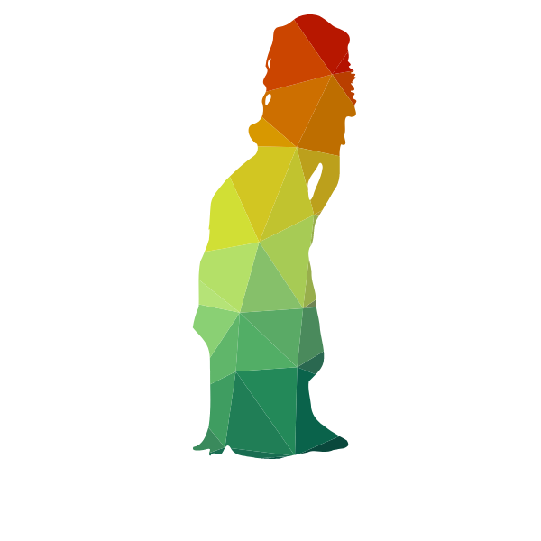 Woman silhouette in color