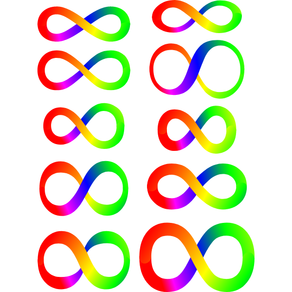 10 fancy rainbow Autism Infinities