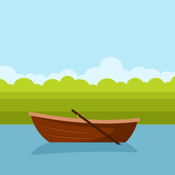 Wooden boat on water