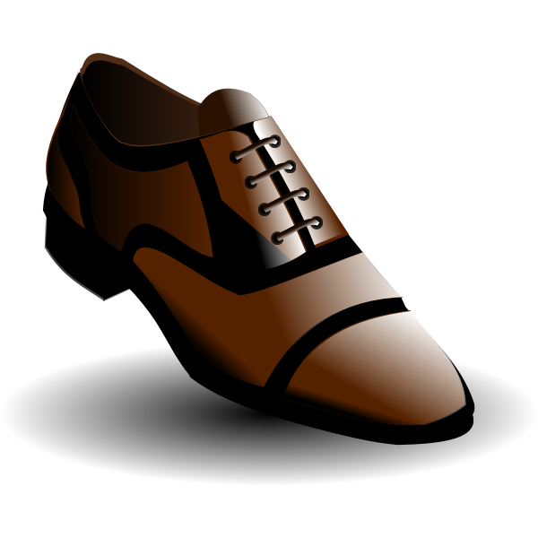 Vector image of black and brown male shoes