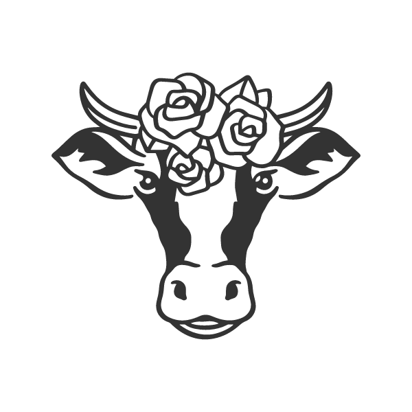 Free Floral Cow Face Svg