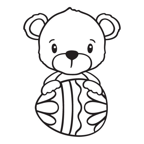 Free Cute Bear Holding An Egg Svg