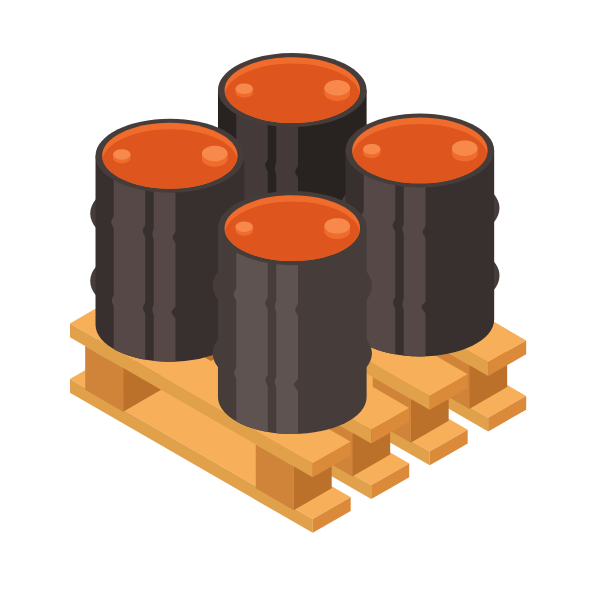 Barrels of oil 3D isometric