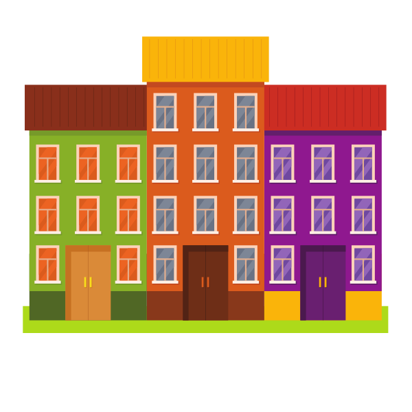 Colorful apartment building