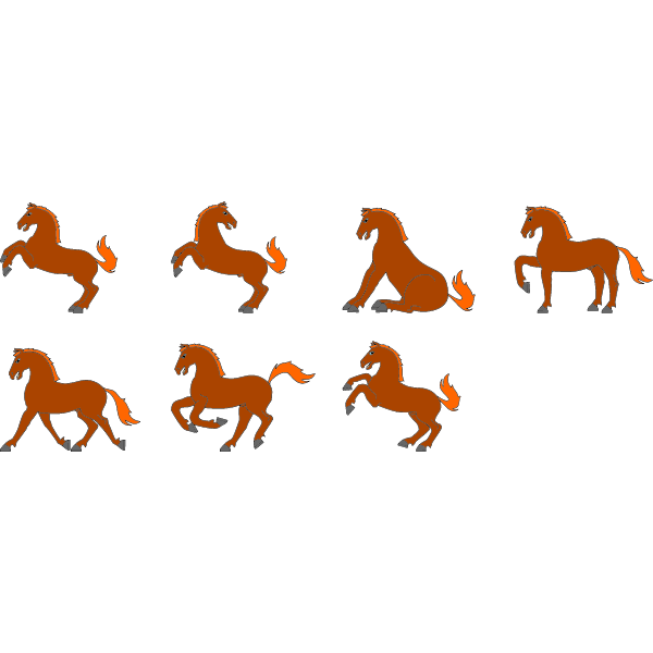 Seven horses