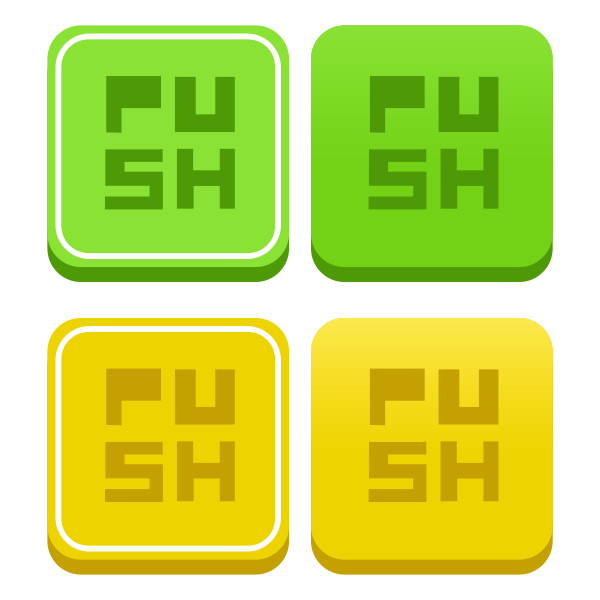 1 flat shaded ui push buttons