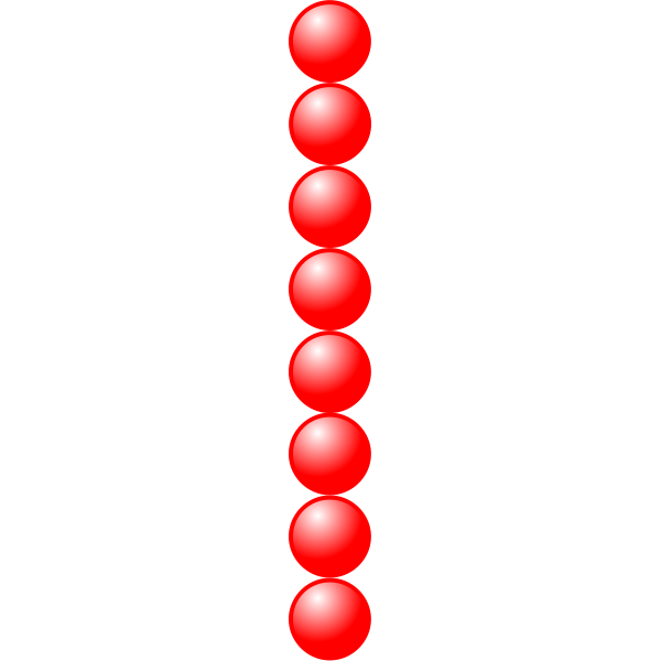 1x8 red balls