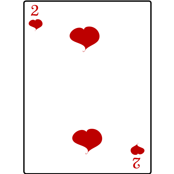 Two of hearts playing card vector graphics