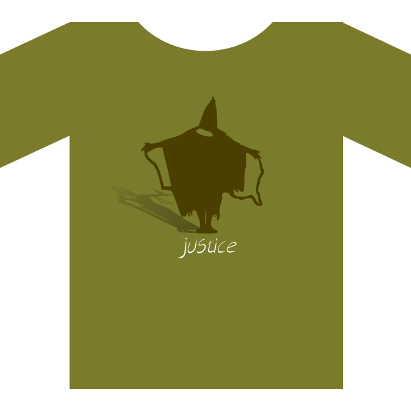 Vector image of shirt with ''justice'' label