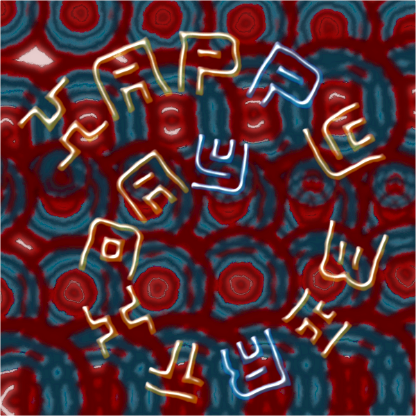 Kaleidoscope pattern with text