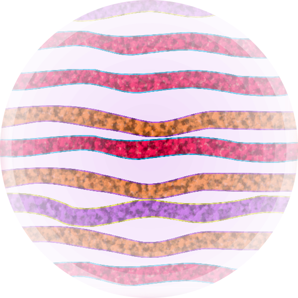 Spherical shape with curved stripes