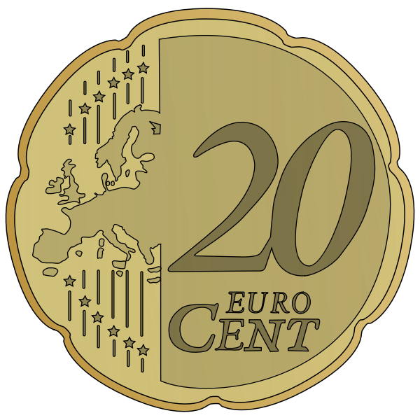 20 Euro cent vector illustration