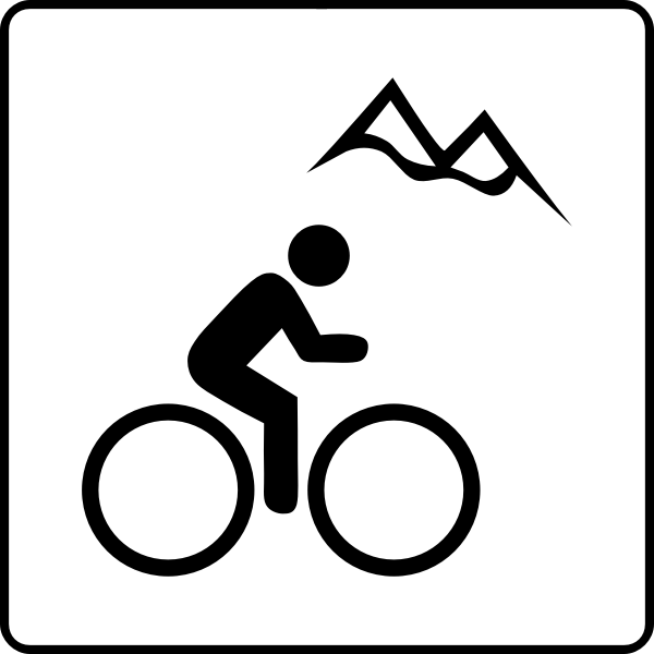 Vector image of mountain biking facilities available sign