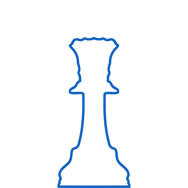 Outlined chess piece symbol