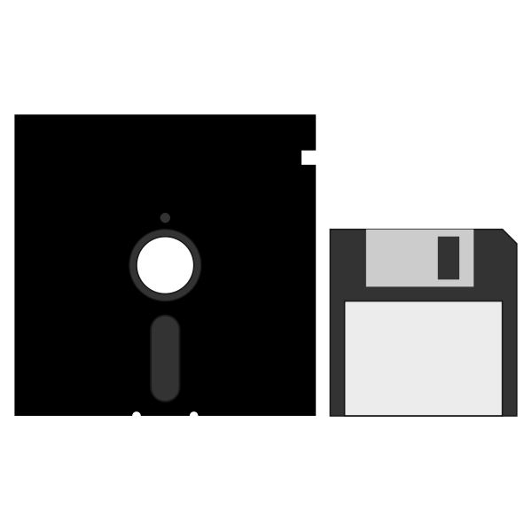 3.5" and 5.25" floppy disks vector image