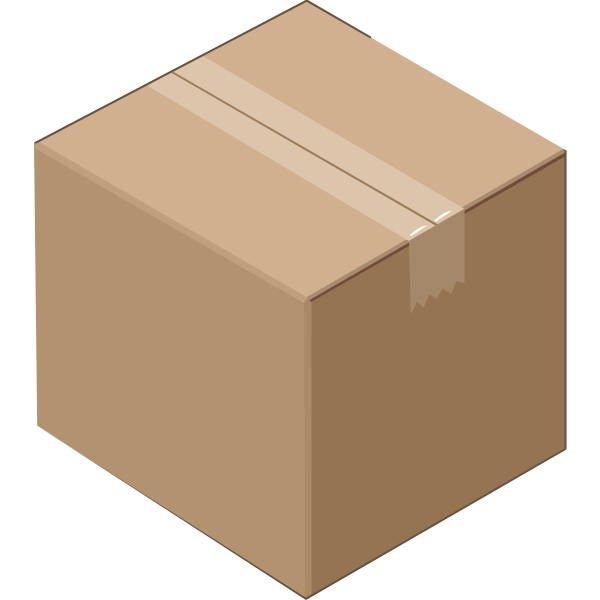 Isometric cardboard box