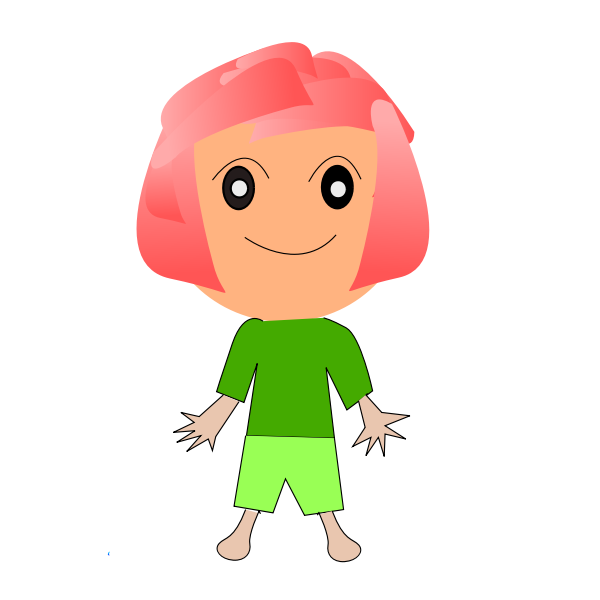 Girl in green clothes vector image