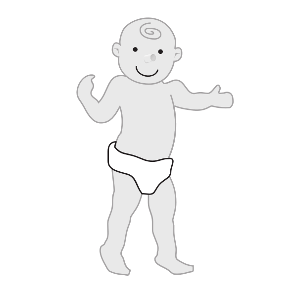 Baby standing up vector illustration