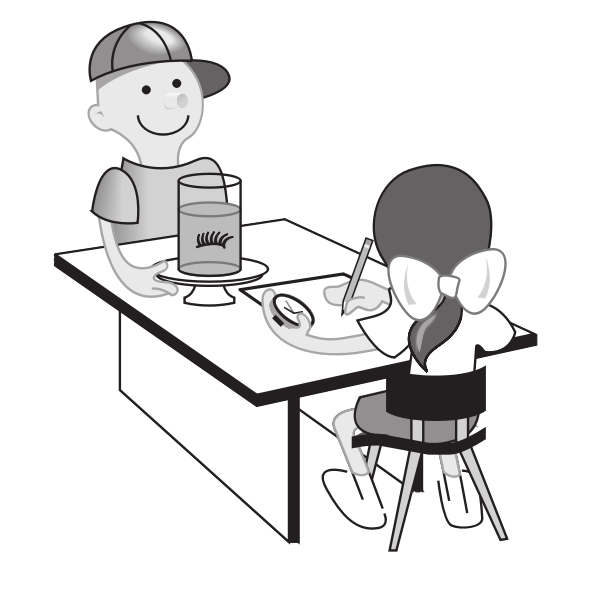 Kids experimenting at table vector illustration