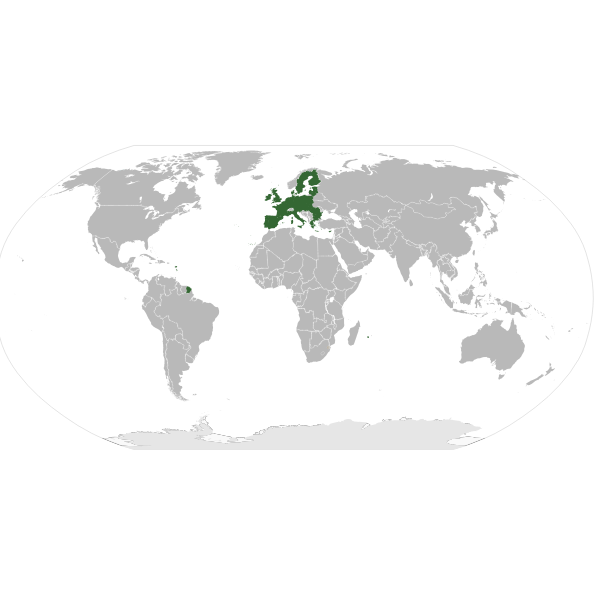 Europe highlighted on a worldmap vector illustration