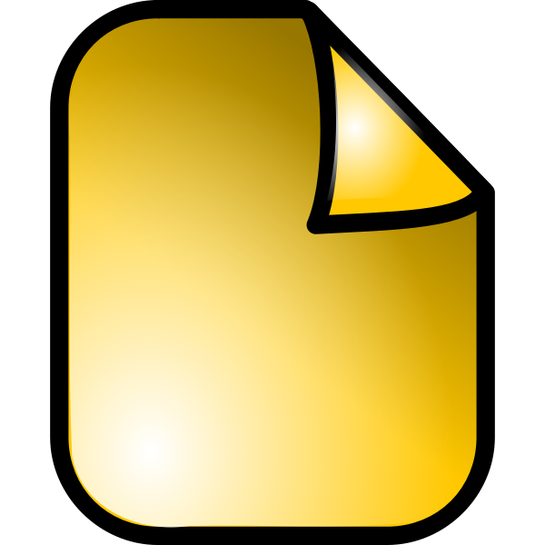 Vector graphics of shiny yellow document web icon