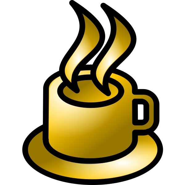 Vector illustration of shiny brown coffee shop icon