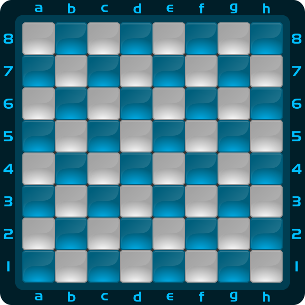 8 Chessboard Color Azul Claro Clipart by DG RA