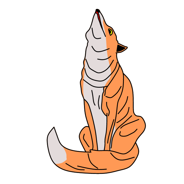 A fox watches a bird on a branch