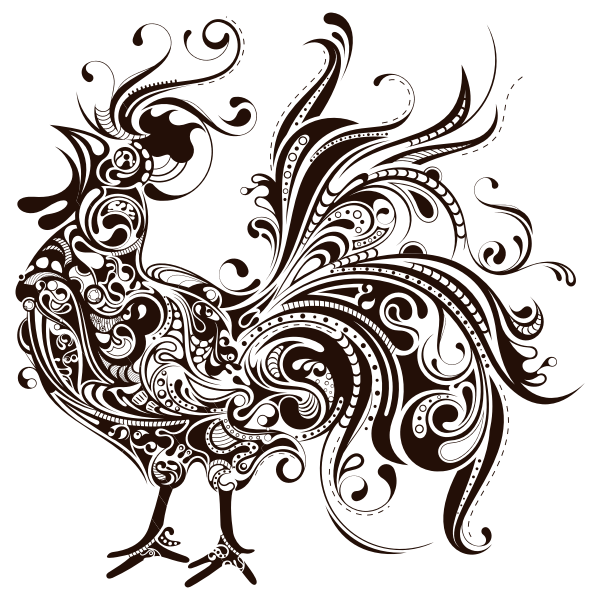 Abstract Rooster Silhouette